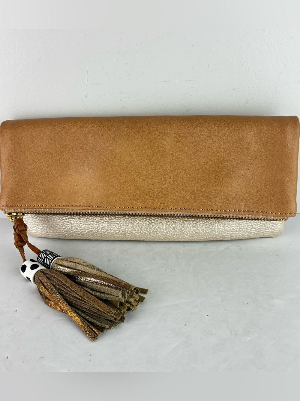 HE Hechizo Anthropologie Foldover Leather Clutch